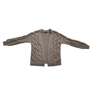 SHEIN Oversized Cable Knit Cardigan - Tan/Mushroom - Size Small​